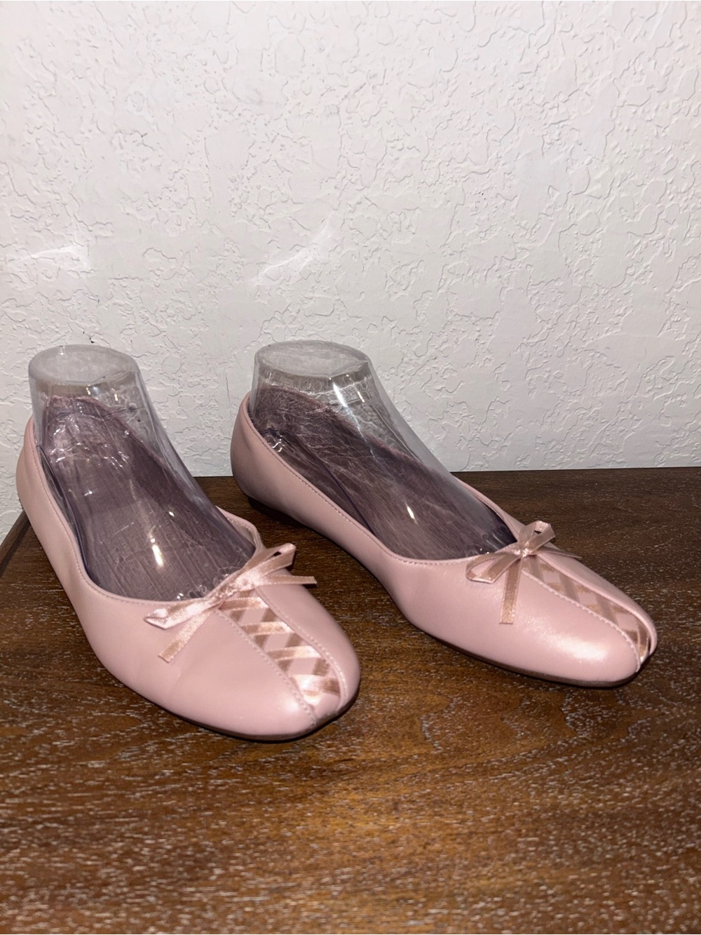 White Mountain Slip on Ballet Ribbon Lace Up Detail Flat Shoes - Picture 2 of 11